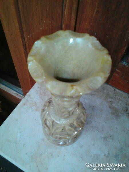 Carved stone vase