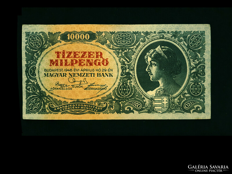 TÍZEZER  MILPENGŐ - 1946 -  Inflációs bankjegy A008 sorozat!
