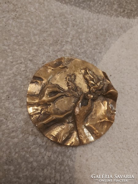 Bronze commemorative medal, unmarked, 113 mm, 698 gr