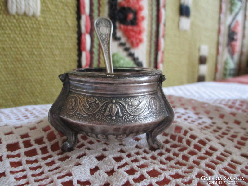 Silver-plated Russian spice/caviar holder