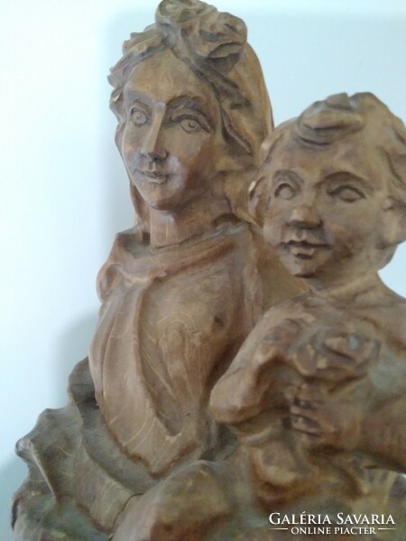 Mary with the Child wooden statue 40 cm