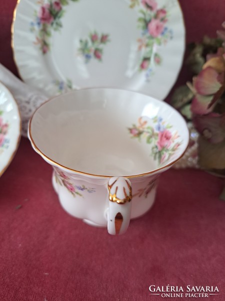 Royal albert moss rose porcelain tea cup with cake plate