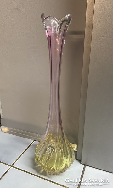 Large Czech glass vase, floor vase