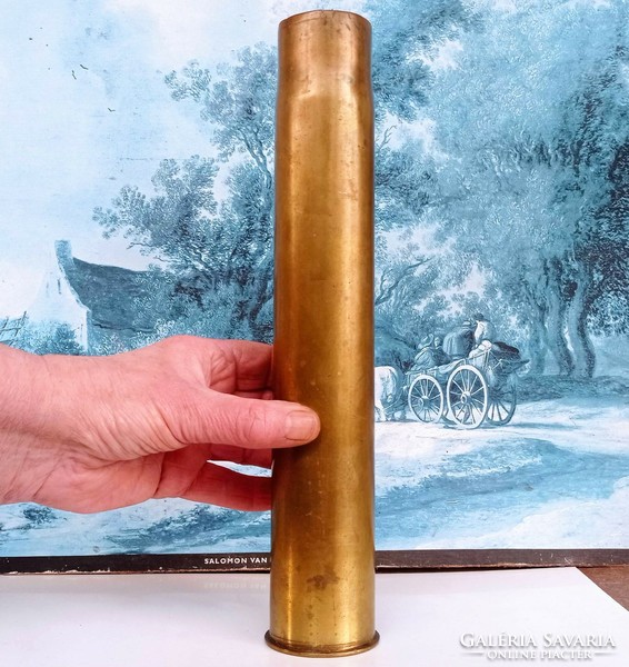 Old large gun, brass sleeve 31 cm