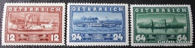 A639-41 /  Ausztria 1937  Dunai Gőzhajók bélyegsor postatiszta