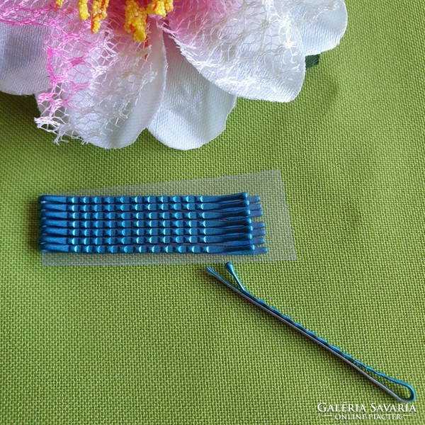 Had67-69 - blue wavy barrette hairpin - several shades