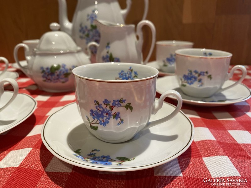 A very nice blue flower pattern decorative Arpo porcelain coffee mocha complete set