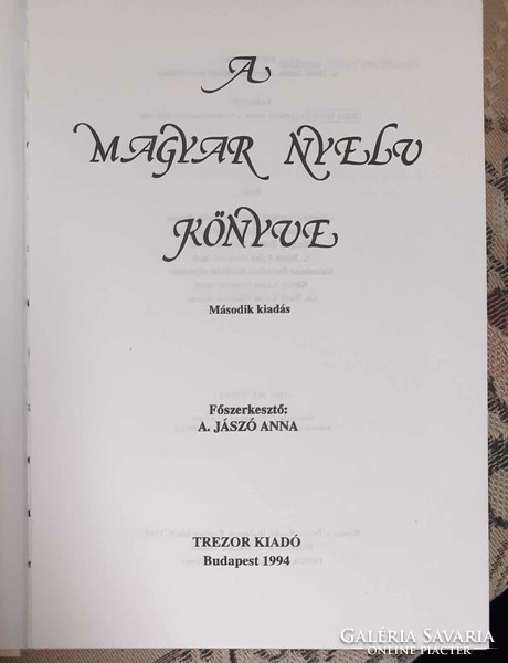 Jászó Anna - A magyar nyelv könyve- szép állapotú könyv