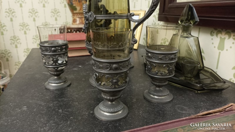 Pewter carafe set