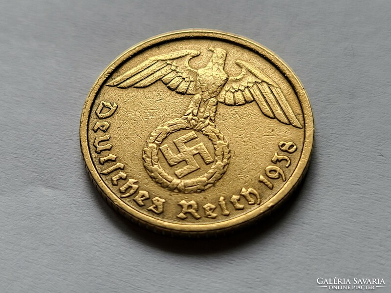 III. Birodalom szép bronz 10 Pfennig 1938 D.