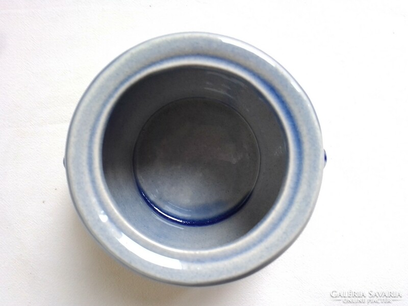 Blue gray glazed porcelain pickled cucumber serving kitchen holder storage container gurken inscription