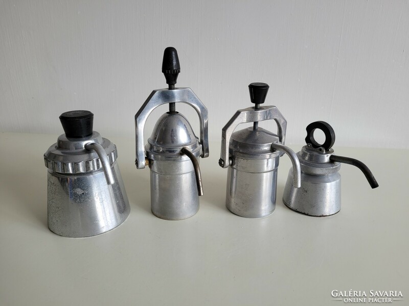4 old retro small clinking coffee makers mid century decoration