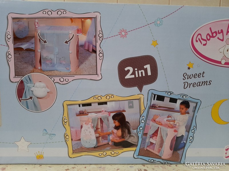 Új Zapf Creation Baby Annebell Édes Álmok 2 az 1-ben ruhásszekrény és baldachinos kiságy