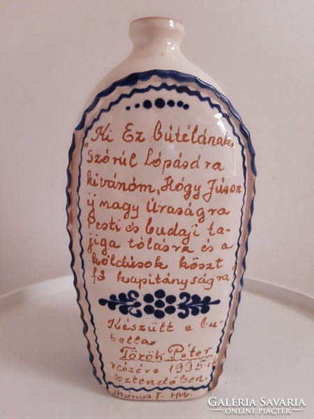 Ferenc Mónus (1931-1999) ceramic bottle from Hódmezővásárhely