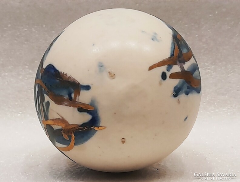 Old hand painted porcelain rattle egg