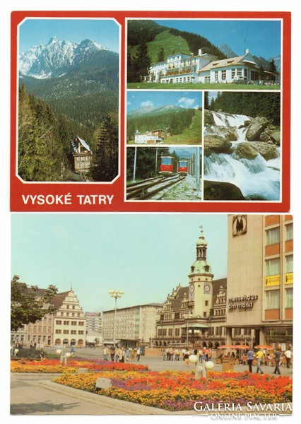 2 postcards, mail-clean, in one