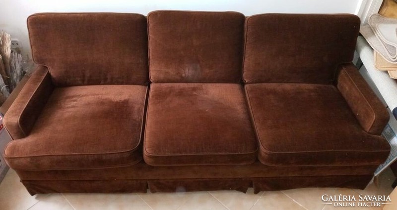 Brown velvet sofa