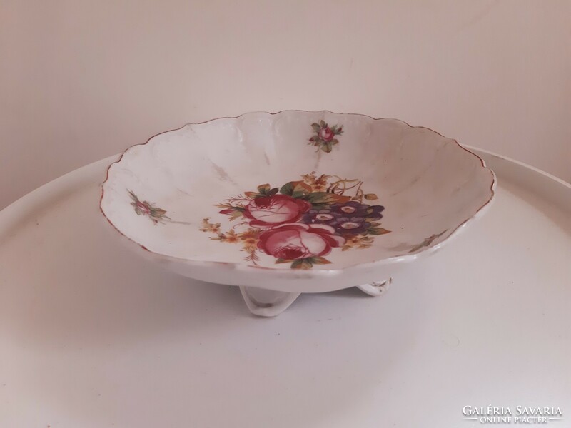 Old flower patterned porcelain fruit serving bowl