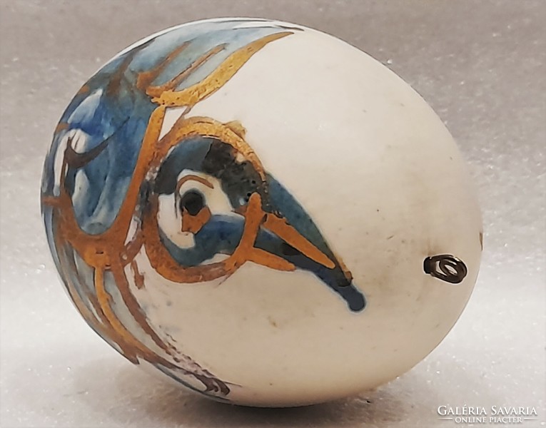 Old hand painted porcelain rattle egg