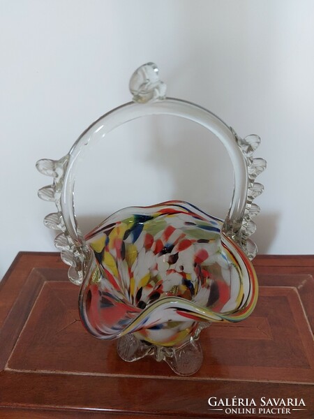 Old Murano glass basket basket glass ornament 19 cm