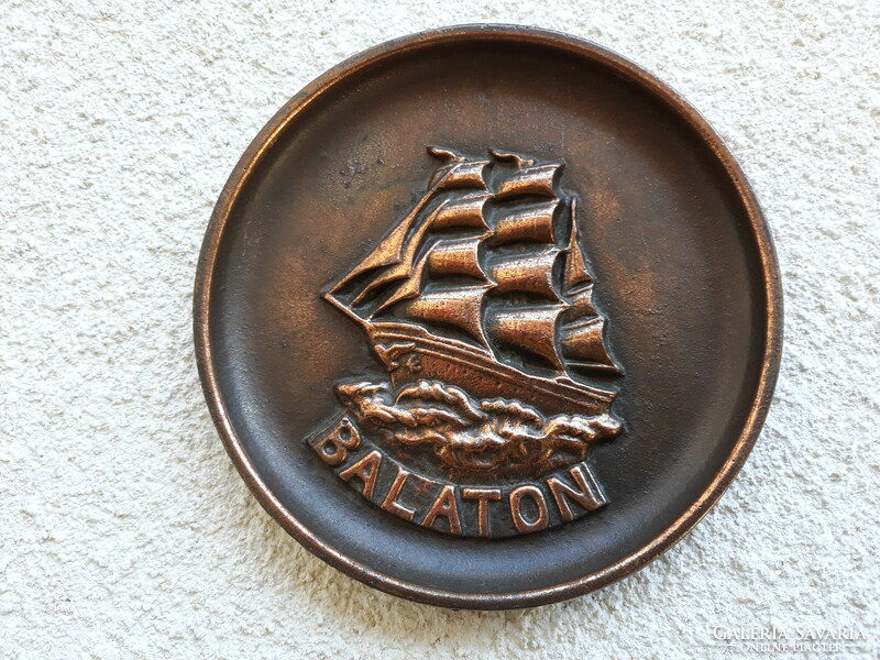 Retro Balaton souvenir bronze wall plate