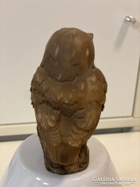 From the owl collection, a ceramic owl and its nestling figure ornament sculpture 10 cm
