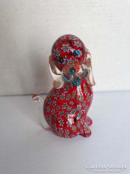 Beautiful special Millefiori Murano dog glass figurine, ornament, paperweight