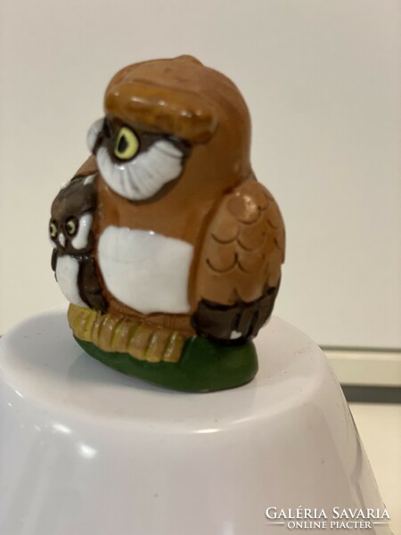 From owl collection old marked bj ceramic owl and chicks figurine ornament small statue 5.5 cm