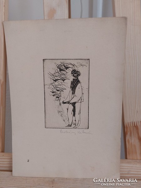 (K) Czohány Kalman etching 8.5x13 cm dúc