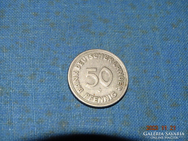 FRG 50 pfennig 1949 j !!!! Rarer! Germany