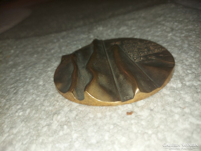 Bronz emlékérem, Sz.P. jelzéssel, 98 mm, 265 gr
