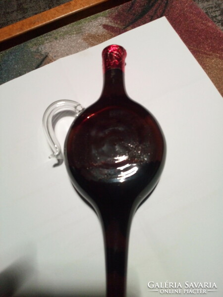 Old Eger bull's blood in a glass bottle.