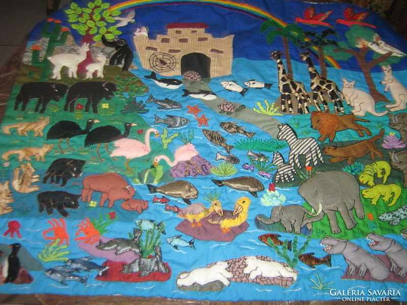 Wonderful Peruvian handmade Noah's Ark wall hanging