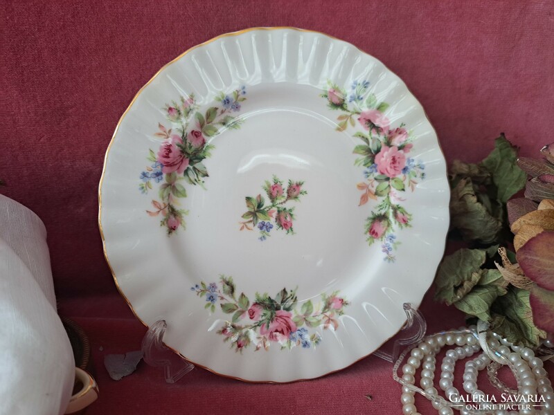 Royal albert moss rose porcelain tea cup with cake plate