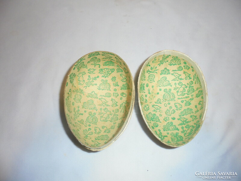 Retro húsvéti papírmasé tojás - tyúk, csibe dekorral