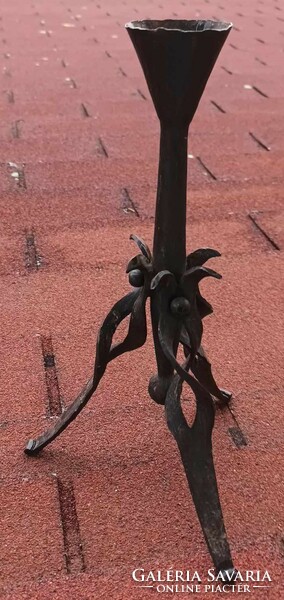 Antique wrought iron candle holder