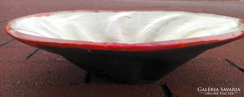 Huge marked - 46 cm - ceramic bowl - perhaps Zsolnay pyrogranite ...