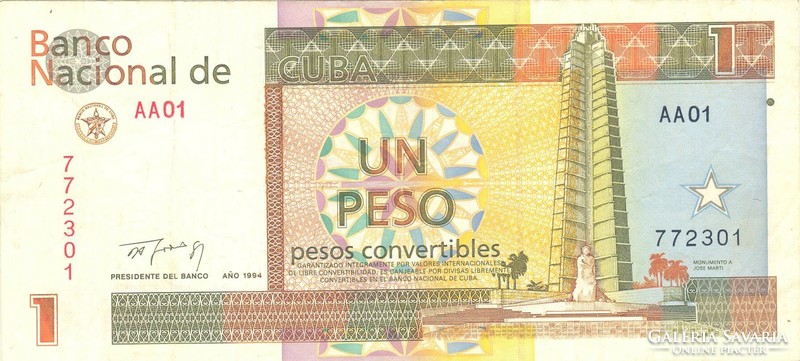 1 konvertibilis peso 1994 Kuba 1.