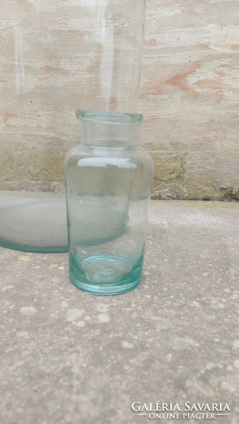 Rare small huta glass green jam jar 0.5l