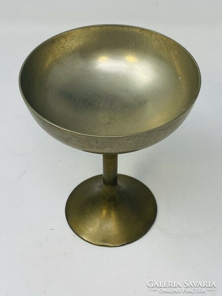 Antique hacker marked metal goblet, stemmed glass, wine / champagne glass from the old fiume coffee house rz