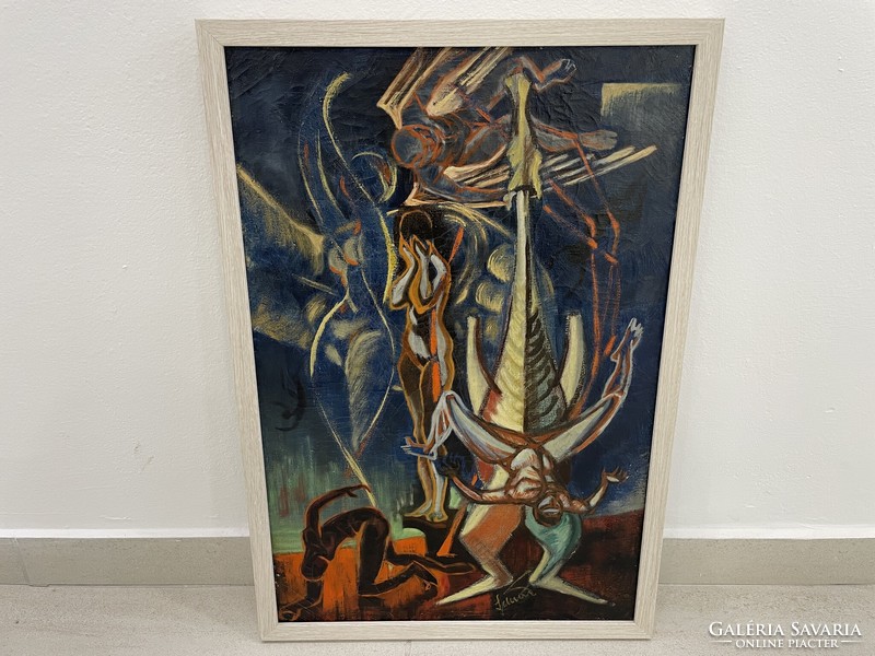 Lajos Schwer circus avant-garde cubist painting modern