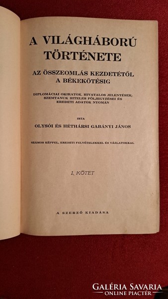 János Gabányi: the history of the world war - last acts, volume I
