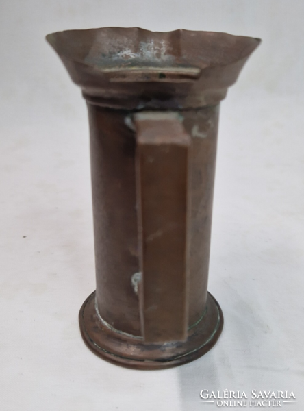 Antique copper measuring cup j reich arad with inscription 1 dl 91 g. 10.5 cm.