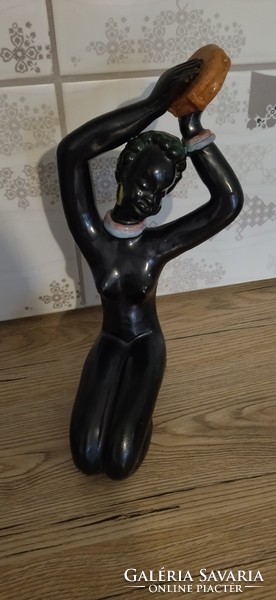 Art deco African woman sculpture