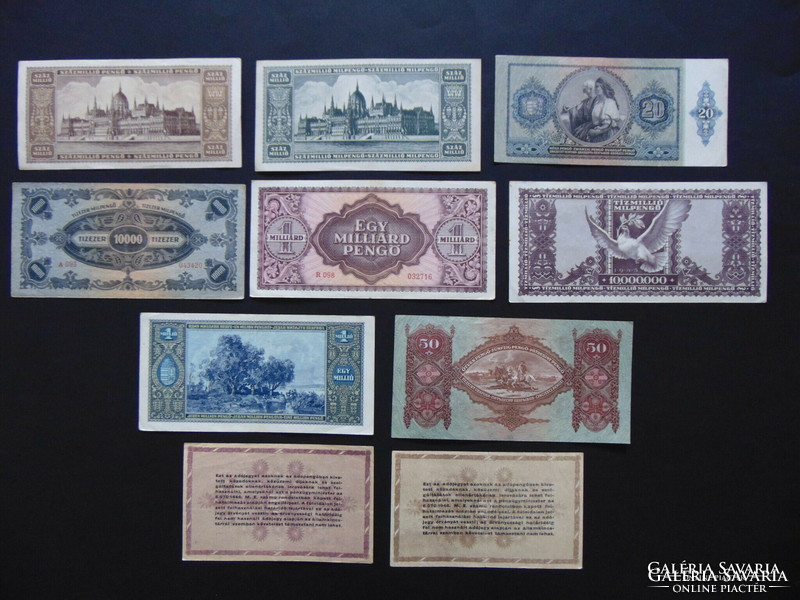 10 darab pengő - adópengő LOT ! Szép bankjegyek
