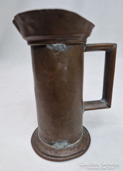 Antique copper measuring cup j reich arad with inscription 1 dl 91 g. 10.5 cm.