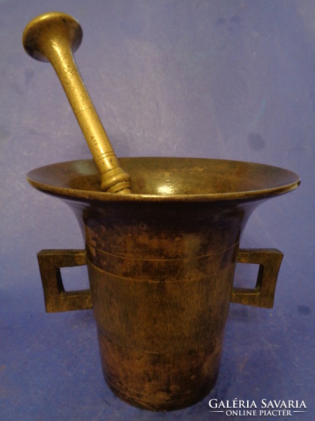 Large antique copper mortar