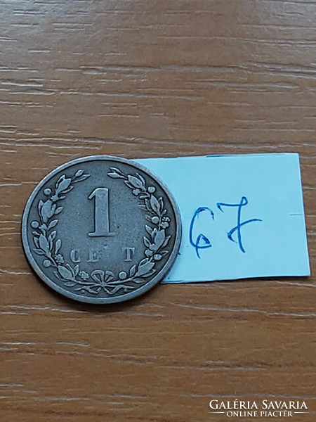 Netherlands 1 cent 1900 Queen Wilhelmina, bronze 167.