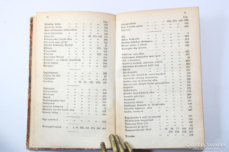 1844 - Orvosi tár - Az első magyar nyelvű orvosi folyóirat 3. folyamat 6. kötet Teljes!!
