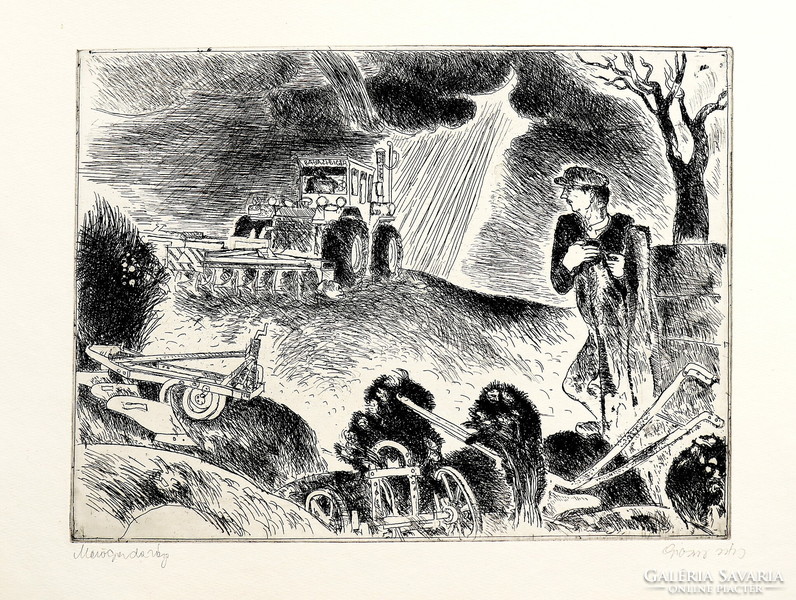 Agriculture, excellent social real etching